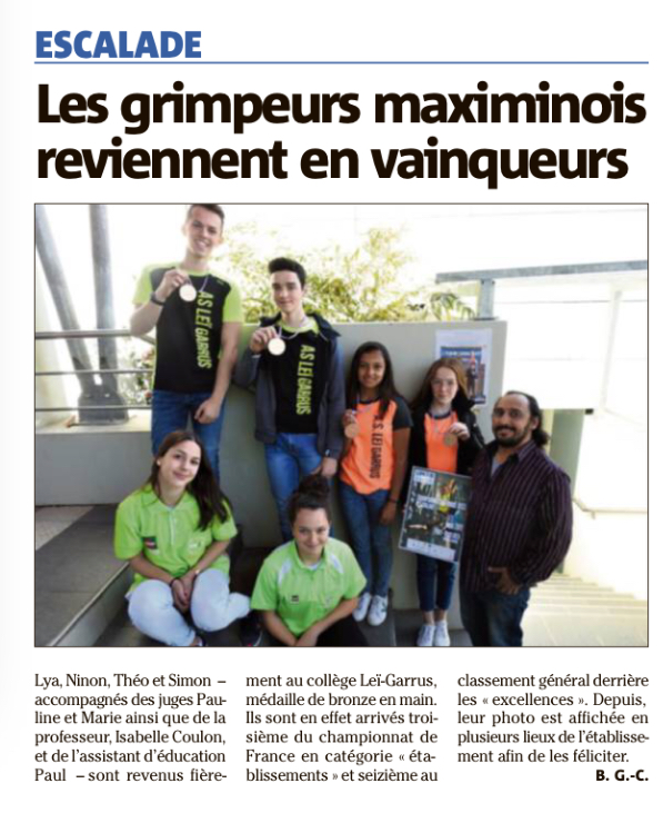 Bravo à nos champions